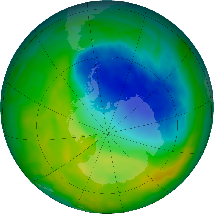 Antarctic ozone map for 24 November 2014